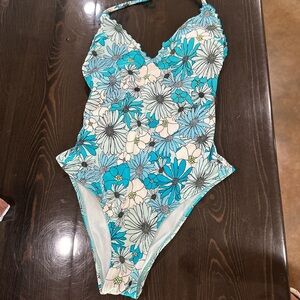 Floral Blue Kids Swimwear